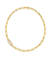 Pavé Diamond Paperclip Link Chain Necklace