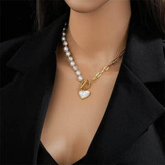Pearl Heart Pendant Necklace