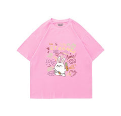 Pink Bunny Love Oversized T-Shirt