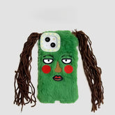 Playful Fluffy Monster Phone Case with Hair