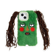 Playful Fluffy Monster Phone Case with Hair
