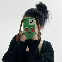 Playful Fluffy Monster Phone Case with Hair