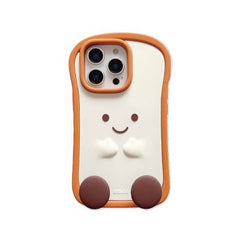 Playful Toast Bread Phone Case with Cute Cartoon Face