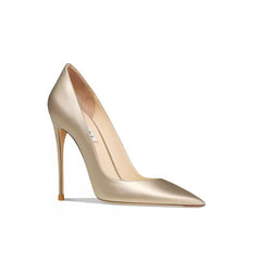 Pointed Toe High Heel Leather Pumps