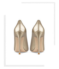 Pointed Toe High Heel Leather Pumps