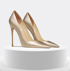 Pointed Toe High Heel Leather Pumps