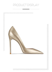 Pointed Toe High Heel Leather Pumps