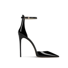 Pointed-Toe Stiletto Heels with Ankle Strap