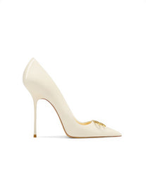 Pointy Toe BB Buckle Embellished Pumps
