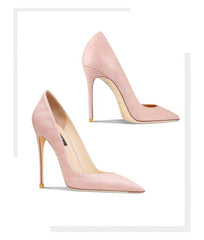 Quilted Leather Pointed Toes Heels