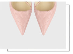 Quilted Leather Pointed Toes Heels
