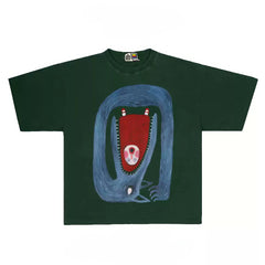 Quirky Creature Graphic Print Oversized Casual Tee