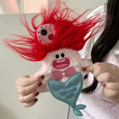Quirky Fluffy Mermaid Phone Case with Hair