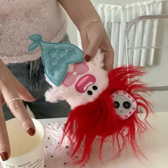 Quirky Fluffy Mermaid Phone Case with Hair