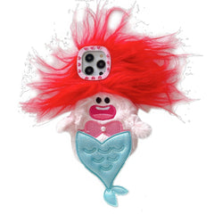 Quirky Fluffy Mermaid Phone Case with Hair