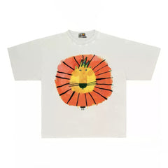 Quirky Graphic Tee with Abstract Lion Design Print