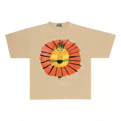 Quirky Graphic Tee with Abstract Lion Design Print