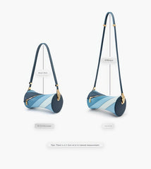 Rainbow Series Vibrant Blue Leather Baguette Shoulder Bag