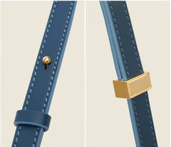 Rainbow Series Vibrant Blue Leather Baguette Shoulder Bag