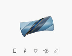 Rainbow Series Vibrant Blue Leather Baguette Shoulder Bag
