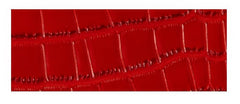 Red Crocodile Embossed Leather Small Structured Bag