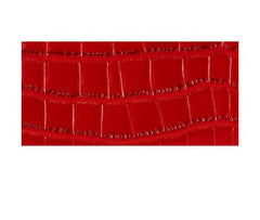 Red Crocodile Embossed Leather Small Structured Bag
