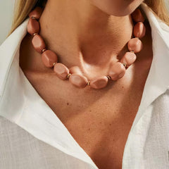 Resin Pebble Bead Statement Necklace