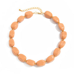 Resin Pebble Bead Statement Necklace