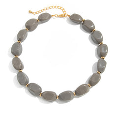 Resin Pebble Bead Statement Necklace