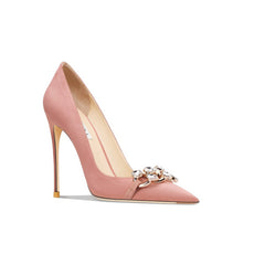 Zapatos de ballet con cristales rosas y adornos de diamantes de imitación
