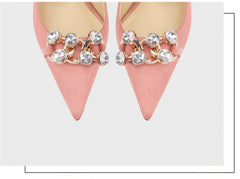 Zapatos de ballet con cristales rosas y adornos de diamantes de imitación