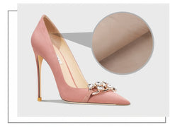 Zapatos de ballet con cristales rosas y adornos de diamantes de imitación