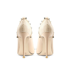 Rock Stud Croc Accented High Heels