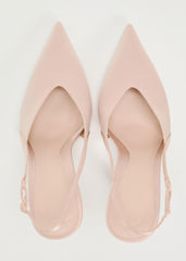 Satin Pointed Toe Slingback Heels