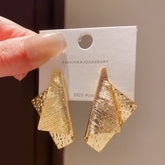 Sculptural Hammered and Ribbed Drop Earrings