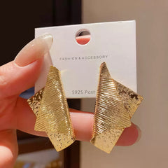 Sculptural Hammered and Ribbed Drop Earrings