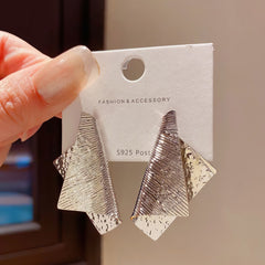 Sculptural Hammered and Ribbed Drop Earrings