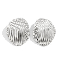 Sculptural Ribbed Shell Stud Earrings