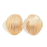 Sculptural Ribbed Shell Stud Earrings