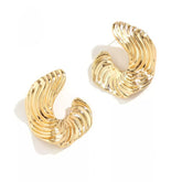 Sculptural Wavy Textured Hoop Earrings