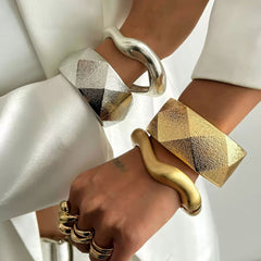 Sculptural Wide Hinge Cuff Bracelets