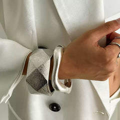 Sculptural Wide Hinge Cuff Bracelets