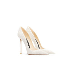 Tacones de punta puntiaguda con purpurina y lentejuelas