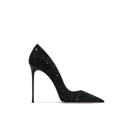 Tacones de punta puntiaguda con purpurina y lentejuelas