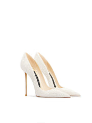 Tacones de punta puntiaguda con purpurina y lentejuelas