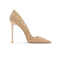 Tacones de punta puntiaguda con purpurina y lentejuelas