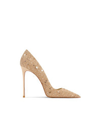 Tacones de punta puntiaguda con purpurina y lentejuelas