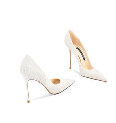 Tacones de punta puntiaguda con purpurina y lentejuelas