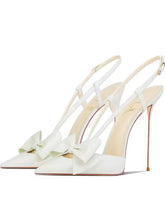 Slingback Stiletto Heels with Bow Embellishment