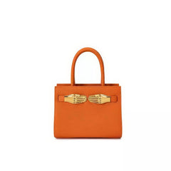 Small Grained Leather Top Handle Bag